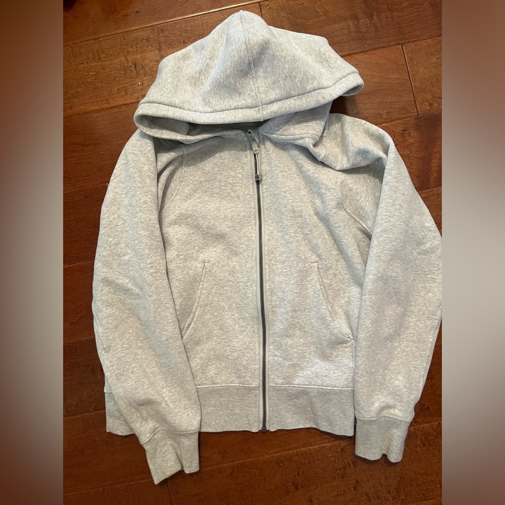 Gray Zip-Up Hoodie lululemon Loungeful style size 6